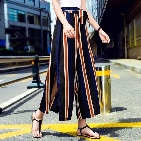 women's pants & capris summer fashion women wide leg split stripe lace up boho striped loose high waist beach trousers, Black;white
women's pants & capris summer fashion women wide leg split stripe lace up boho striped loose high waist beach trousers, Black;white