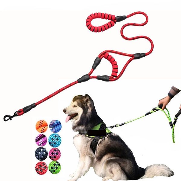 double handle dog leash 6ft heavy duty traffic rope reflective two soft handles medium large for walking collars & leashes
double handle dog leash 6ft heavy duty traffic rope reflective two soft handles medium large for walking collars & leashes