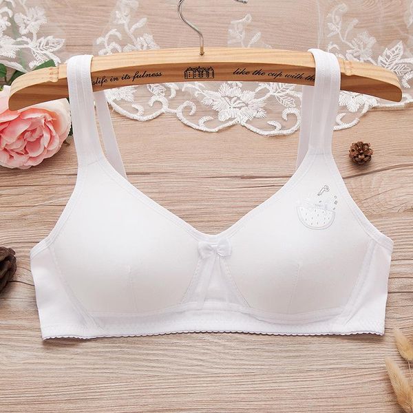bras thin molded cup pure cotton cute girl underwear bra gathered together comfortable rimless high school puberty, Red;black
bras thin molded cup pure cotton cute girl underwear bra gathered together comfortable rimless high school puberty, Red;black