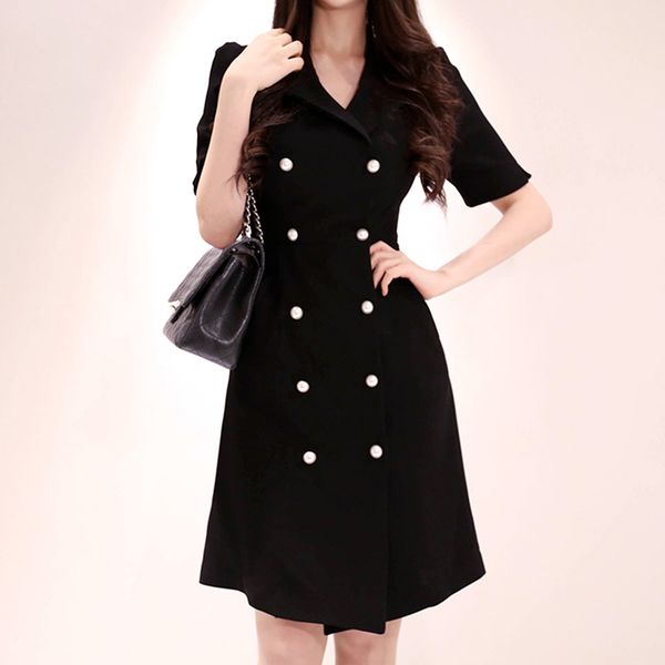 summer double-breasted notched neck dress women bodycon office lady wear to work casual vestidos 210514, Black;gray
summer double-breasted notched neck dress women bodycon office lady wear to work casual vestidos 210514, Black;gray