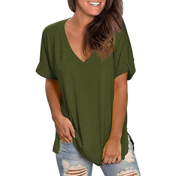 women's blouses & shirts women summer streetwear casual v neck short sleeve shirt tunic blouse 2021, White
women's blouses & shirts women summer streetwear casual v neck short sleeve shirt tunic blouse 2021, White