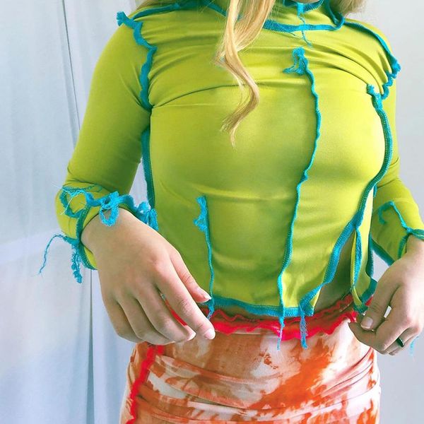 shestyle turtleneck neon green splited patchwork tassel glammerous new arrivals fashion t-shirts long sleeve slim high streetb, Black;white
shestyle turtleneck neon green splited patchwork tassel glammerous new arrivals fashion t-shirts long sleeve slim high streetb, Black;white