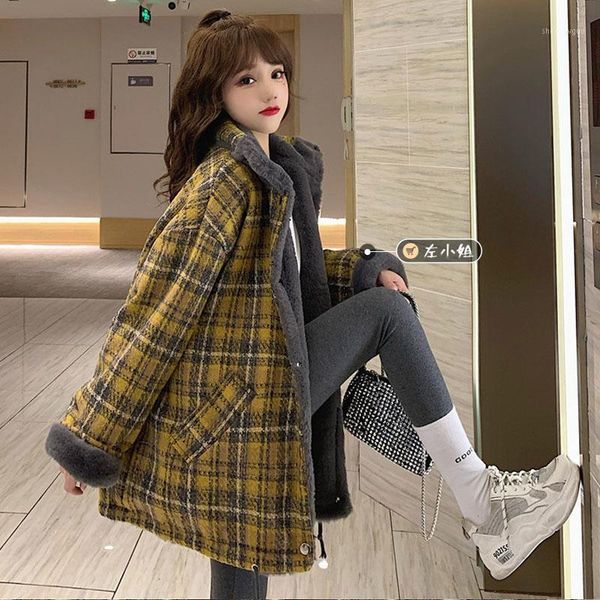jacket women coat winter loose plaids and tweedst plaid cotton clothing veste manteau femme women's wool & blends, Black
jacket women coat winter loose plaids and tweedst plaid cotton clothing veste manteau femme women's wool & blends, Black