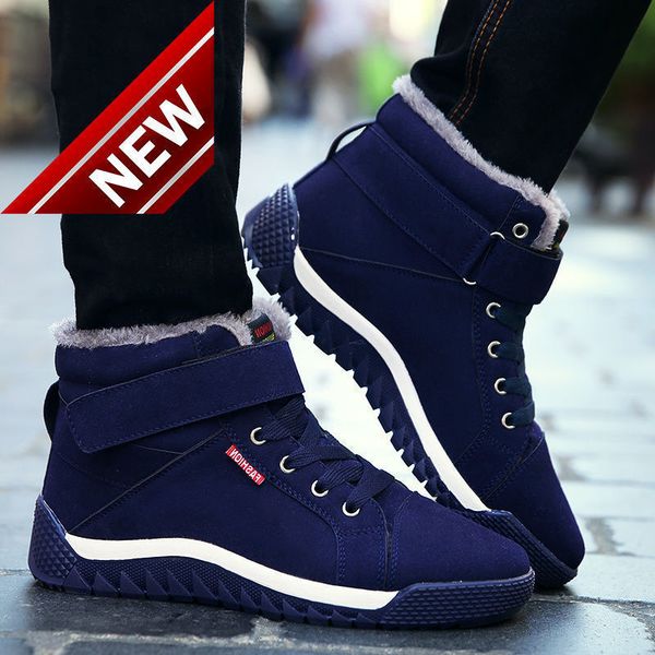 winter plush warm cotton martin waterproof thickened high snow boots non slip large men's shoes, Black
winter plush warm cotton martin waterproof thickened high snow boots non slip large men's shoes, Black