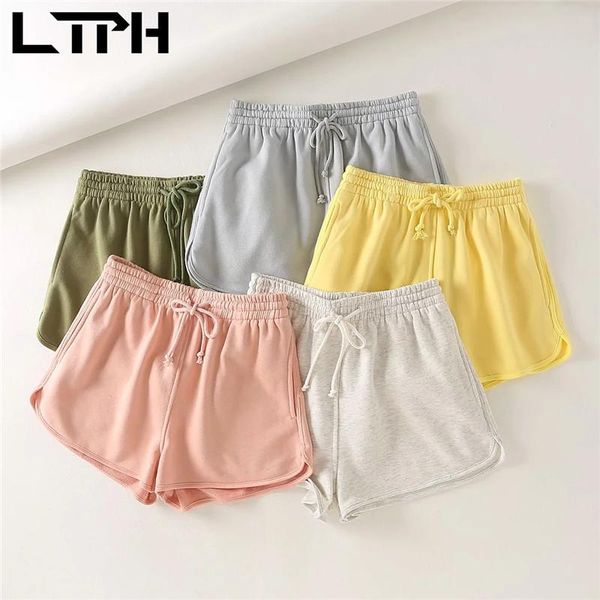 women's shorts ltph solid loose women high waist drawstring sweatpants gym cycling fashion casual sport short pants 2021 summer, White;black
women's shorts ltph solid loose women high waist drawstring sweatpants gym cycling fashion casual sport short pants 2021 summer, White;black