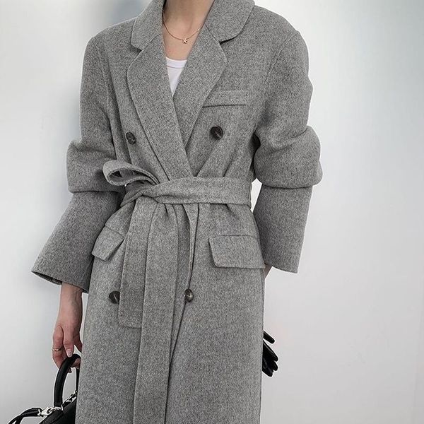 women's wool & blends winter fashion grey woolen coat loose temperament commuting korean suit collar straight tube solid color, Black
women's wool & blends winter fashion grey woolen coat loose temperament commuting korean suit collar straight tube solid color, Black