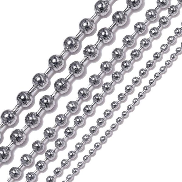 chains 1 meter 1.2/1.5/2/2.4/3/3.2/4/4.5/5/6mm stainless steel ball chain necklace for pendant or dog tags with 5pcs connectors, Silver
chains 1 meter 1.2/1.5/2/2.4/3/3.2/4/4.5/5/6mm stainless steel ball chain necklace for pendant or dog tags with 5pcs connectors, Silver