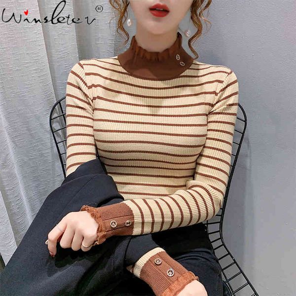 women's knits & tees fall winter korean clothes knitted sweater chic patchwork striped lace ropa mujer bottoming shirt all ma, White
women's knits & tees fall winter korean clothes knitted sweater chic patchwork striped lace ropa mujer bottoming shirt all ma, White