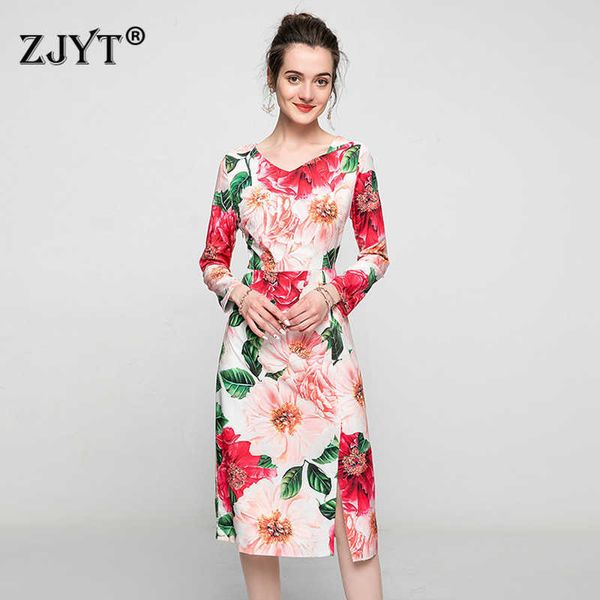 spring fashion women runway designers full sleeve floral print party midi straight dress elegant office lady robe 210601, Black;gray
spring fashion women runway designers full sleeve floral print party midi straight dress elegant office lady robe 210601, Black;gray