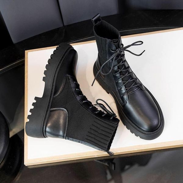 boots autumn and winter women's breathable socks wild fashion style british short flat casual shoes in the tube, Black
boots autumn and winter women's breathable socks wild fashion style british short flat casual shoes in the tube, Black