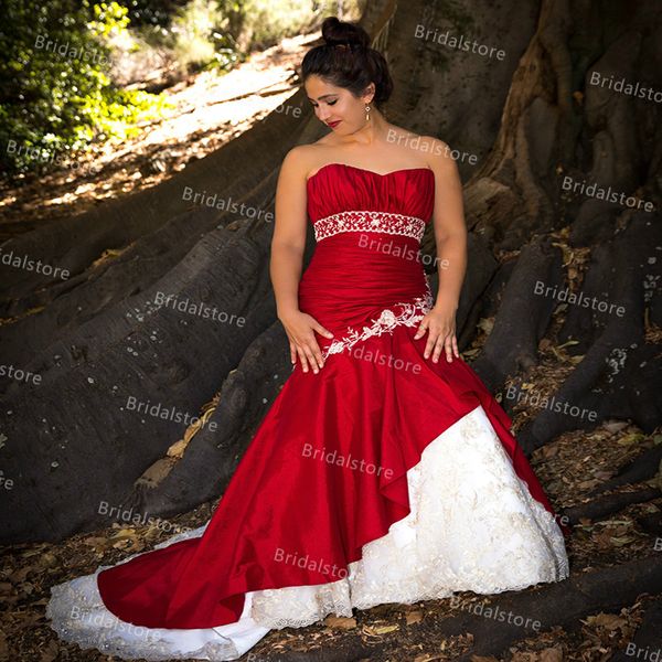 vintage red gothic mermaid wedding dresses with white lace rustic countryside strapless plus size bridal gowns corset vestido noiva civil ob
vintage red gothic mermaid wedding dresses with white lace rustic countryside strapless plus size bridal gowns corset vestido noiva civil ob