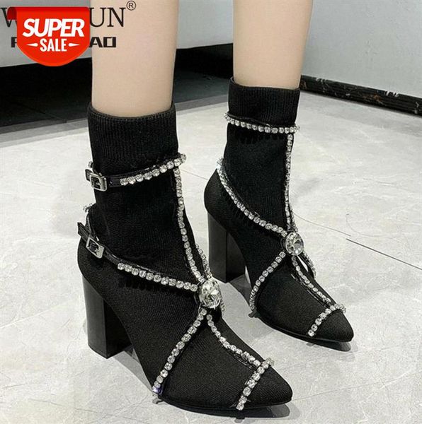 women pointy toe rhinestone crystal diamond ankle&knee thigh boots chunky high heel knitting belt buckle stretchy shoes new 2021 #737m
women pointy toe rhinestone crystal diamond ankle&knee thigh boots chunky high heel knitting belt buckle stretchy shoes new 2021 #737m