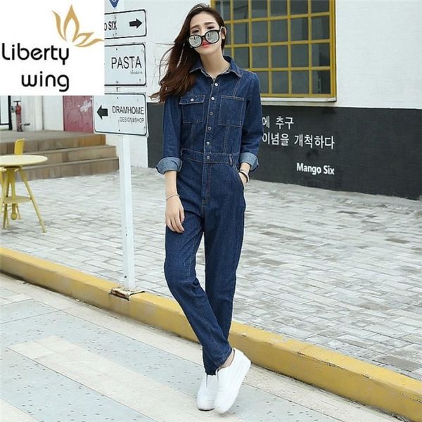women's jumpsuits & rompers fashion ladies vintage navy blue jean overalls single breasted full sleeve denim overall for women office l, Black;white
women's jumpsuits & rompers fashion ladies vintage navy blue jean overalls single breasted full sleeve denim overall for women office l, Black;white