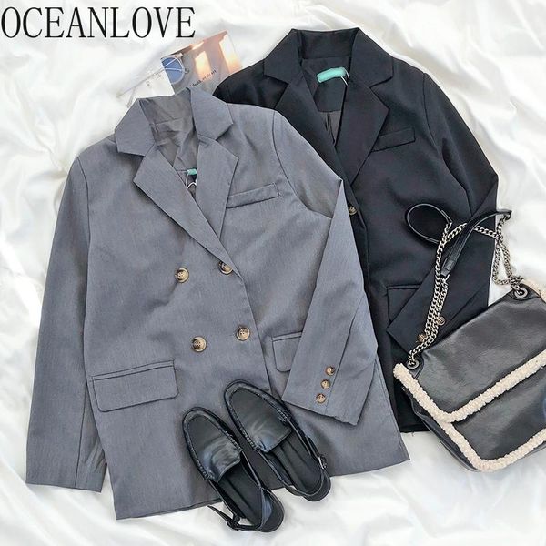 women's suits & blazers oceanlove spring ol solid blazer women double breasted classical feminino 2021 work fashion all match ropa muje, White;black
women's suits & blazers oceanlove spring ol solid blazer women double breasted classical feminino 2021 work fashion all match ropa muje, White;black