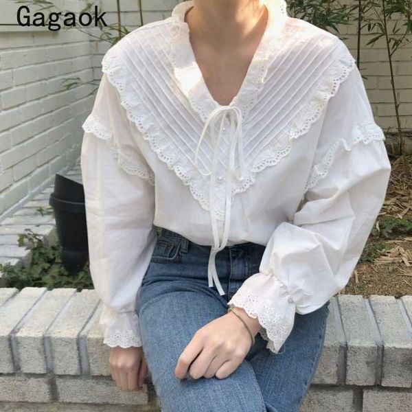 fashion women sweet shirt spring autumn solid v-neck flare sleeve ruffles loose casual chic wild and blouse 210531, White
fashion women sweet shirt spring autumn solid v-neck flare sleeve ruffles loose casual chic wild and blouse 210531, White
