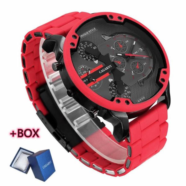 sports military men's quartz watch cagarny brand large dial two time waterproof luxury silicone red clock relogio wristwatches, Slivery;brown
sports military men's quartz watch cagarny brand large dial two time waterproof luxury silicone red clock relogio wristwatches, Slivery;brown