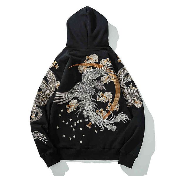 men's casual shirts autumn/winter chinese style heavy embroidered dragon/phoenix feather hooded hoodie japanese yokosuka long-sleeved c, White;black
men's casual shirts autumn/winter chinese style heavy embroidered dragon/phoenix feather hooded hoodie japanese yokosuka long-sleeved c, White;black