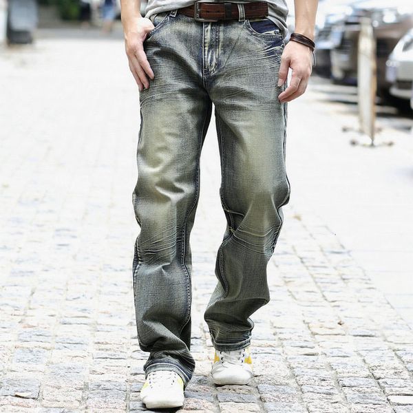retro men's straight loose hip-hop jeans champagne color comfortable wide-leg pants, Blue
retro men's straight loose hip-hop jeans champagne color comfortable wide-leg pants, Blue
