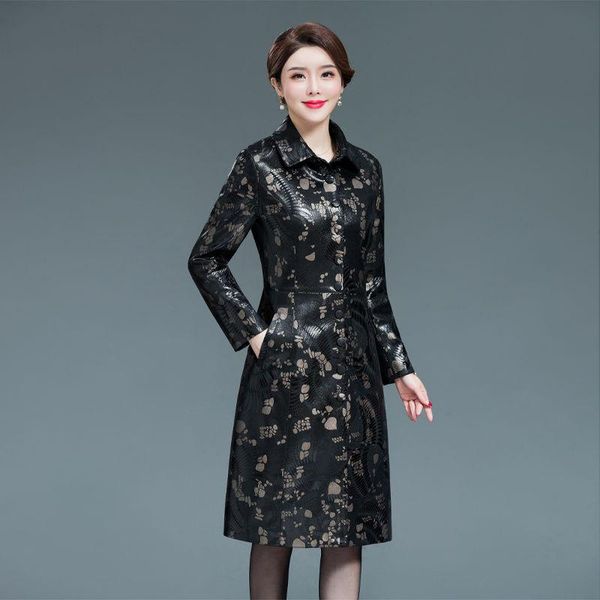 women's leather & faux women 2021 spring autumn printing loose genuine coats female plus size real sheepskin outwear ladies long jacket, Black
women's leather & faux women 2021 spring autumn printing loose genuine coats female plus size real sheepskin outwear ladies long jacket, Black