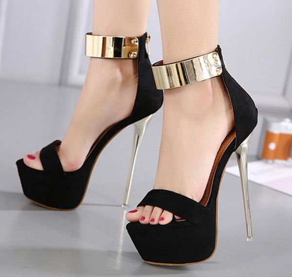 dress shoes 16cm high heels platform wedding party women ladies black pumps