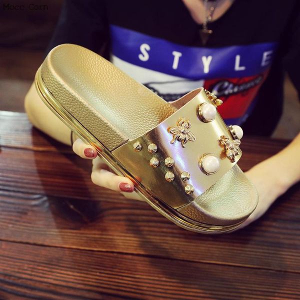 bling gold silver slipper platform sandals indoor floor home women slippers summer pearl bathroom non-slip beach shoes, Black
bling gold silver slipper platform sandals indoor floor home women slippers summer pearl bathroom non-slip beach shoes, Black