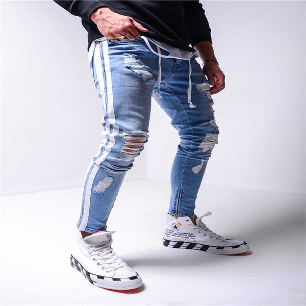 ripped jeans men skinny biker side striped jeans destroyed hole hip hop slim fit man scratched elastic jeans s-4xl x0621, Blue
ripped jeans men skinny biker side striped jeans destroyed hole hip hop slim fit man scratched elastic jeans s-4xl x0621, Blue