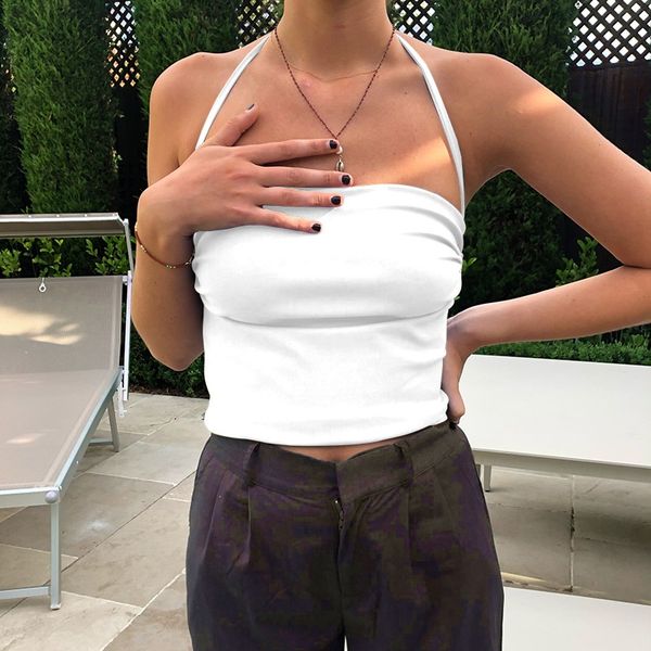 europe and the united states 2021 spring and summer new bandage one line neckline shrunk pleated small suspender wrapped chest vest, White
europe and the united states 2021 spring and summer new bandage one line neckline shrunk pleated small suspender wrapped chest vest, White