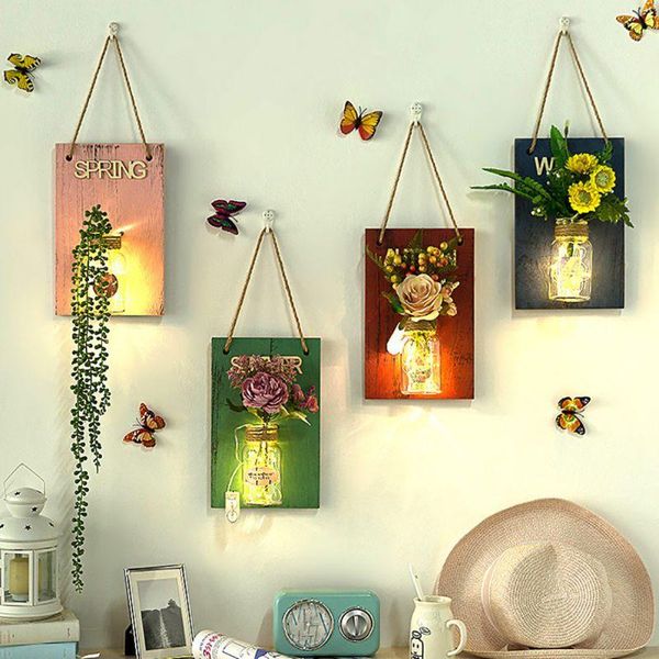 decorative flowers & wreaths jar with artificial and vintage wooden board hanging wall decor fairy string lights (not including light)
decorative flowers & wreaths jar with artificial and vintage wooden board hanging wall decor fairy string lights (not including light)