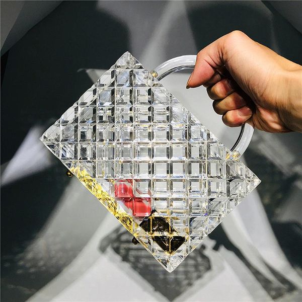 waist bags style ladies evening bag transparent acrylic super thick checkered handbag exquisite fashion night party 
waist bags style ladies evening bag transparent acrylic super thick checkered handbag exquisite fashion night party