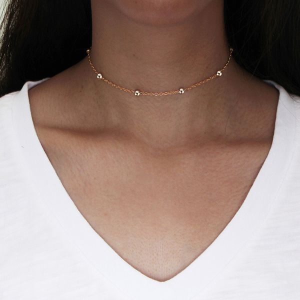 gothic punk single layer copper beads chain article necklace all women metal alloy clavicle necklace jewelry, Silver
gothic punk single layer copper beads chain article necklace all women metal alloy clavicle necklace jewelry, Silver