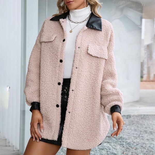 women's fur & faux coats for womens 2021 turn down collar patchwork vintage shirts jackets single breasted loose autumn ladies outerwea, Black
women's fur & faux coats for womens 2021 turn down collar patchwork vintage shirts jackets single breasted loose autumn ladies outerwea, Black