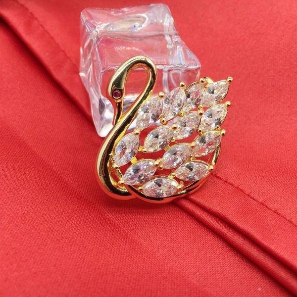 pins, brooches cubs zircon brooch women gold swans and wedding bridal decorations, Gray
pins, brooches cubs zircon brooch women gold swans and wedding bridal decorations, Gray
