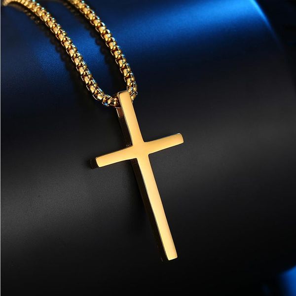 pendant necklaces mens stainless steel cross gold chians necklace steampunk black jewelry on the neck hip hop male accessories, Silver
pendant necklaces mens stainless steel cross gold chians necklace steampunk black jewelry on the neck hip hop male accessories, Silver