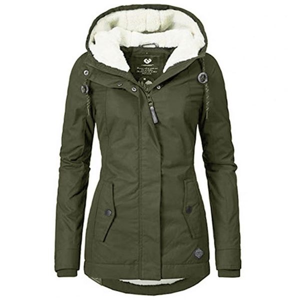 winter warm parkas women waterproof hooded fleece lined cotton coat mid long wadded jackets zipper pocket drawstring overcoats 211008, Black
winter warm parkas women waterproof hooded fleece lined cotton coat mid long wadded jackets zipper pocket drawstring overcoats 211008, Black