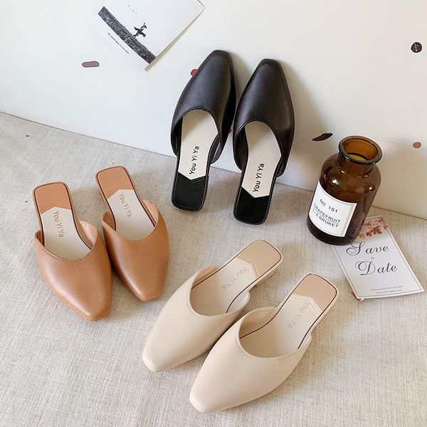 slippers flat shoes 2021 fashion mules for women pu leather pointed toe slip on flip flops slipper summer sandals women's shoe, Black
slippers flat shoes 2021 fashion mules for women pu leather pointed toe slip on flip flops slipper summer sandals women's shoe, Black
