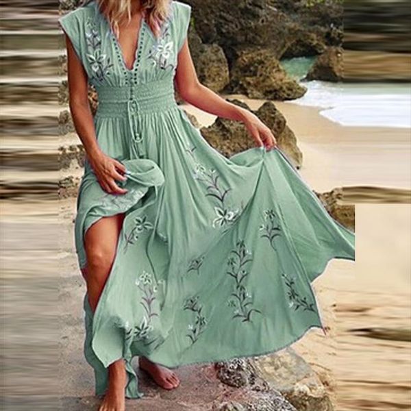 summer sleeveless loose casual womens dresses beach vestido v neck tassel boho long women elegant floral print maxi party, Black;gray
summer sleeveless loose casual womens dresses beach vestido v neck tassel boho long women elegant floral print maxi party, Black;gray