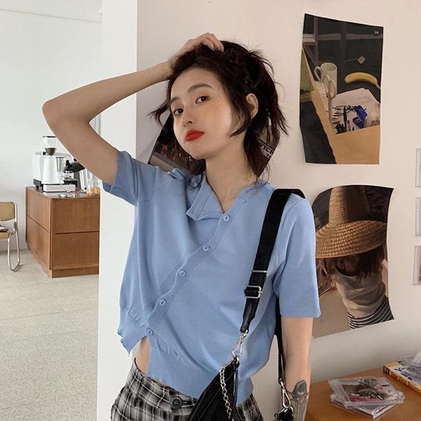 women's t-shirt cropped v neck knitted jacket short sleeve girl fashion slim sweater women summer clothing, White
women's t-shirt cropped v neck knitted jacket short sleeve girl fashion slim sweater women summer clothing, White