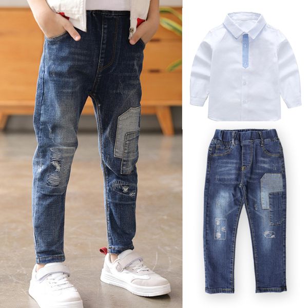Boy Shirt Clothes Sets Slim Jeans Suits 4-11 Years 2PCS Kids Long Sleeves Shirts Clothing Outfit Child Party Wear, White
Boy Shirt Clothes Sets Slim Jeans Suits 4-11 Years 2PCS Kids Long Sleeves Shirts Clothing Outfit Child Party Wear, White