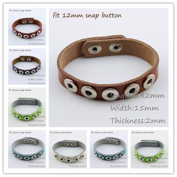 tennis mix colors genuine leather cuff bracelets 5 piece blanks snaps bangles fit 12mm buttons charms jewelry 10pcs/lot, Golden;silver
tennis mix colors genuine leather cuff bracelets 5 piece blanks snaps bangles fit 12mm buttons charms jewelry 10pcs/lot, Golden;silver