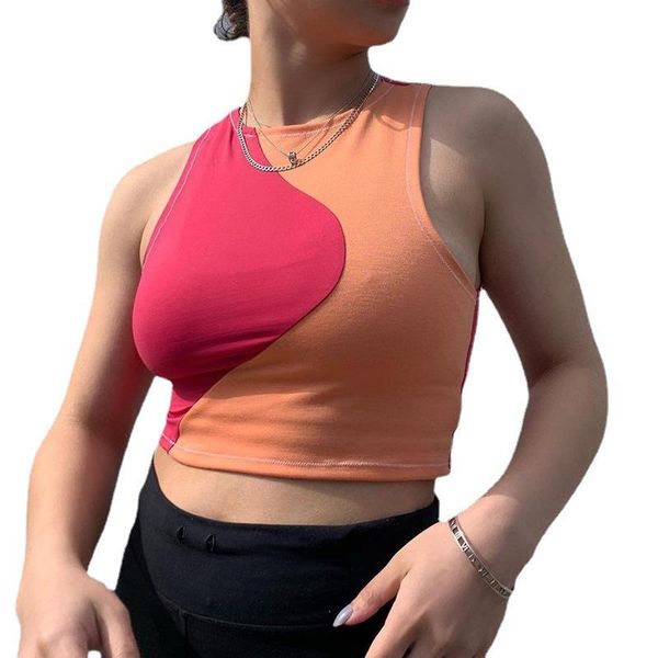 women's tanks & camis contrast color patchwork crop summer fashion women slim streetwear tank wdc7940, White
women's tanks & camis contrast color patchwork crop summer fashion women slim streetwear tank wdc7940, White