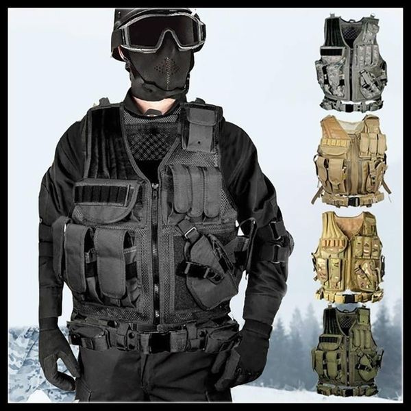 hunting jackets adjustable tactical molle vest military training cs multi-pocket paintball combat armor accessories detachable, Camo;black
hunting jackets adjustable tactical molle vest military training cs multi-pocket paintball combat armor accessories detachable, Camo;black