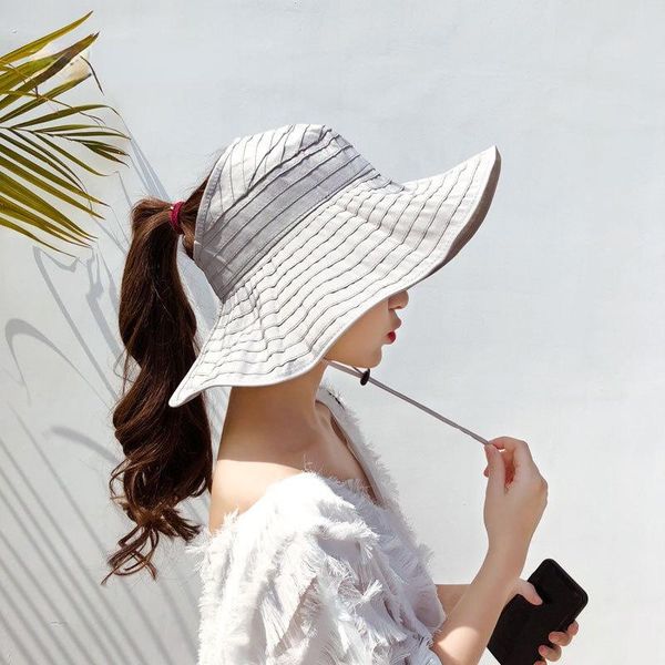 wide brim hats 2021 summer women foldable sun shade hat panama roll up soild adjustable cotton fashion visors cap, Blue;gray
wide brim hats 2021 summer women foldable sun shade hat panama roll up soild adjustable cotton fashion visors cap, Blue;gray