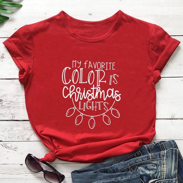 women's t-shirt my favorite color is christmas lights party pullover outfits arrival funny casual 100%cotton t-shirts, White
women's t-shirt my favorite color is christmas lights party pullover outfits arrival funny casual 100%cotton t-shirts, White