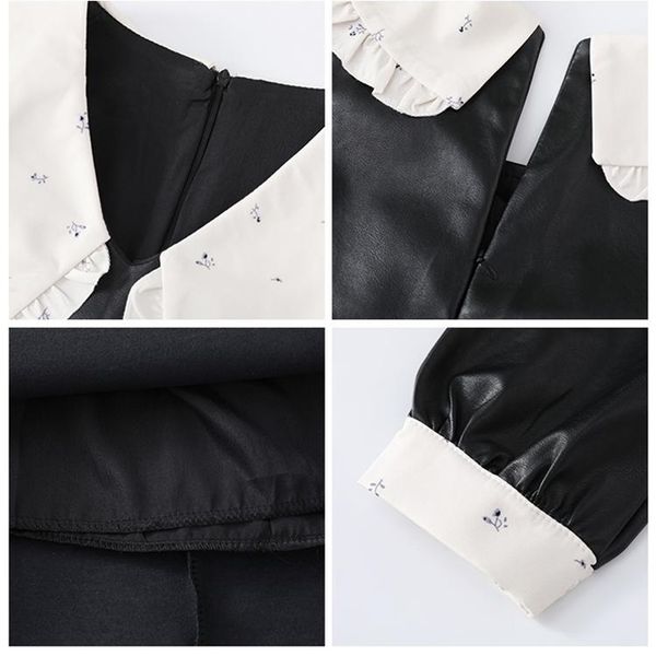 lauri laki pu leather black party dress women elegant vintage mini puff sleeve dress autumn 2021 bodycon bandage floral dress, Black;gray
lauri laki pu leather black party dress women elegant vintage mini puff sleeve dress autumn 2021 bodycon bandage floral dress, Black;gray