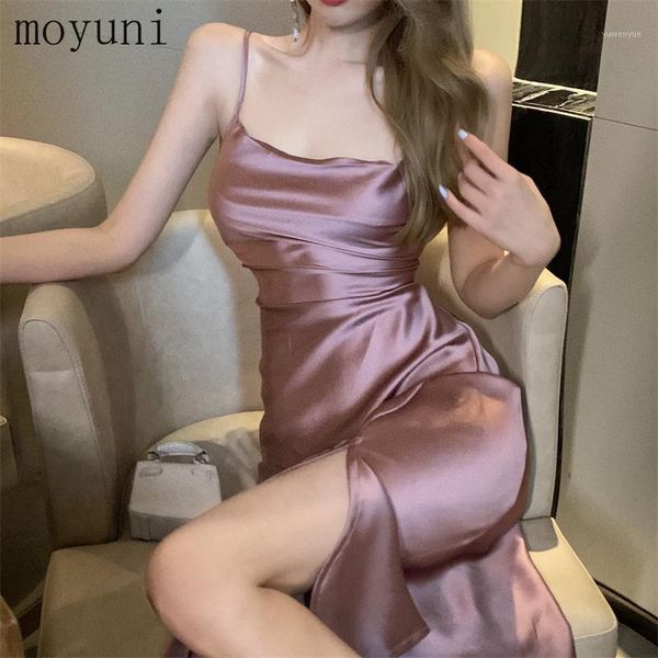 casual dresses summer nightclub chest-flattering split irregular backless mid-length sheath strap dress for women satin smooth evening, Black;gray
casual dresses summer nightclub chest-flattering split irregular backless mid-length sheath strap dress for women satin smooth evening, Black;gray