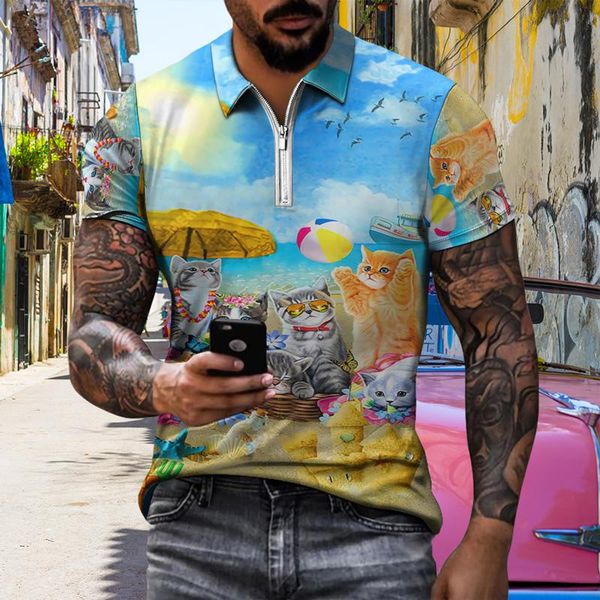 men's polos 2021 3d beach cat printing shirt summer fashion quick-drying lapel zipper pullover short-sleeved s-6xl, White;black
men's polos 2021 3d beach cat printing shirt summer fashion quick-drying lapel zipper pullover short-sleeved s-6xl, White;black