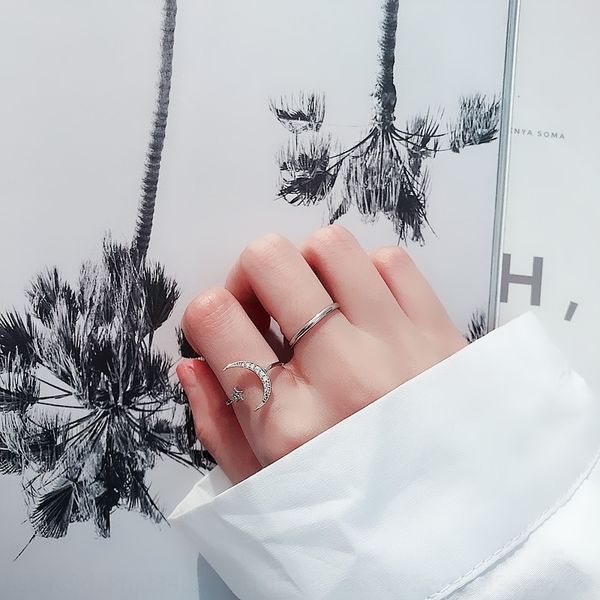 wrl japanese and band rings korean simple creative star ear set moon two piece set crescent thin aperture one pair of rings with zircon inl, Silver
wrl japanese and band rings korean simple creative star ear set moon two piece set crescent thin aperture one pair of rings with zircon inl, Silver