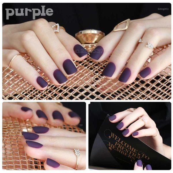matte false nails short square head pointed dark purple fake full cover pure colour candy 24pcs sets beautiful1, Red;gold
matte false nails short square head pointed dark purple fake full cover pure colour candy 24pcs sets beautiful1, Red;gold