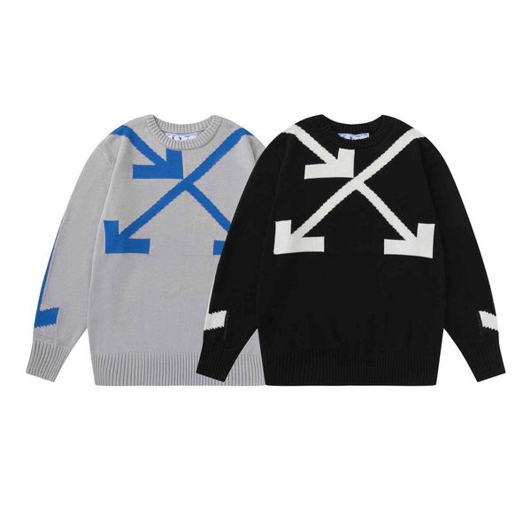2021 autumn winter off new cross shoulder arrow pattern round neck knitted sweater men's and women's cross batch, Black
2021 autumn winter off new cross shoulder arrow pattern round neck knitted sweater men's and women's cross batch, Black