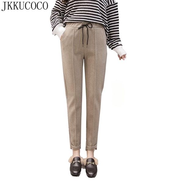 women's pants & capris jkkucoco ankle-length pencil high elastic waist pocket sold woolen warm autumn winter casual women trousers 5 co, Black;white
women's pants & capris jkkucoco ankle-length pencil high elastic waist pocket sold woolen warm autumn winter casual women trousers 5 co, Black;white